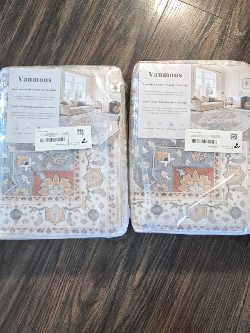 VANMOOS Traditional Style Decorative Washable Accent Rugs NWOT
